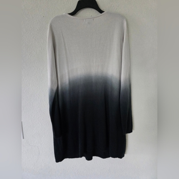 Roamans Womens Oyster Ombré Ribbed Sweater Dress Sz M Long Sleeve Knit - Picture 9 of 10